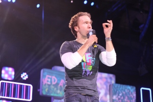 Co-founder of Free The Children and international activist, Craig Kielburger, captivates the crowd of 8,000 students at We Day Atlantic Canada on November 27, 2013. (Photo credit: Jennifer Dibble/Free The Children)